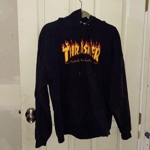 Black Flames Thrasher hoodie